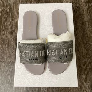 Christian Dior Dway Slide in Metal Grey - NEW
